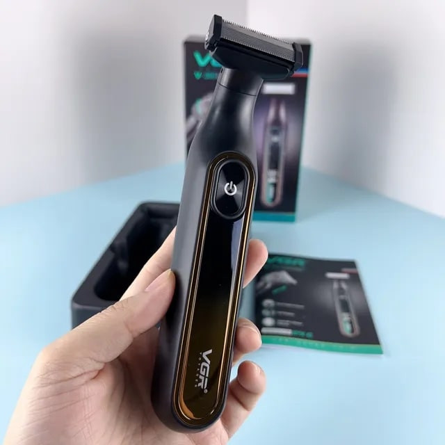 ماشین اصلاح موی صورت و بدن وی جی آر مدل 360 با تیغه استیل پیشرفته، تکنولوژی شیو فویلی، ضد آب برای استفاده زیر دوش، باتری قابل شارژ و طراحی ارگونومیک و سبک