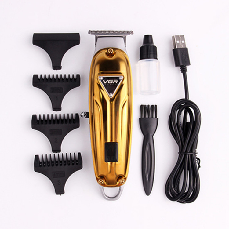 ماشین اصلاح مو صورت و سر وی جی آر مدل V-062 با باتری 1400mAh، شارژ سریع، 2 ساعت استفاده بیسیم، شانه متحرک در 4 اندازه، نمایشگر دیجیتال و قابلیت استفاده خشک و مرطوب