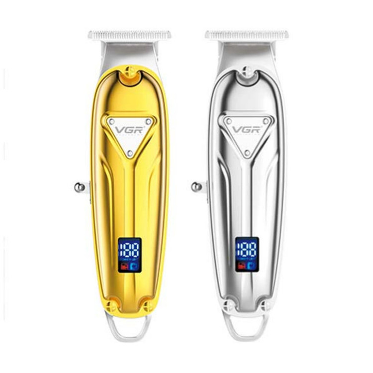 ماشین اصلاح مو صورت و سر وی جی آر مدل V-062 با باتری 1400mAh، شارژ سریع، 2 ساعت استفاده بیسیم، شانه متحرک در 4 اندازه، نمایشگر دیجیتال و قابلیت استفاده خشک و مرطوب