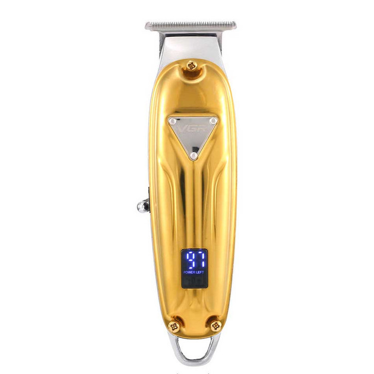 ماشین اصلاح مو صورت و سر وی جی آر مدل V-062 با باتری 1400mAh، شارژ سریع، 2 ساعت استفاده بیسیم، شانه متحرک در 4 اندازه، نمایشگر دیجیتال و قابلیت استفاده خشک و مرطوب