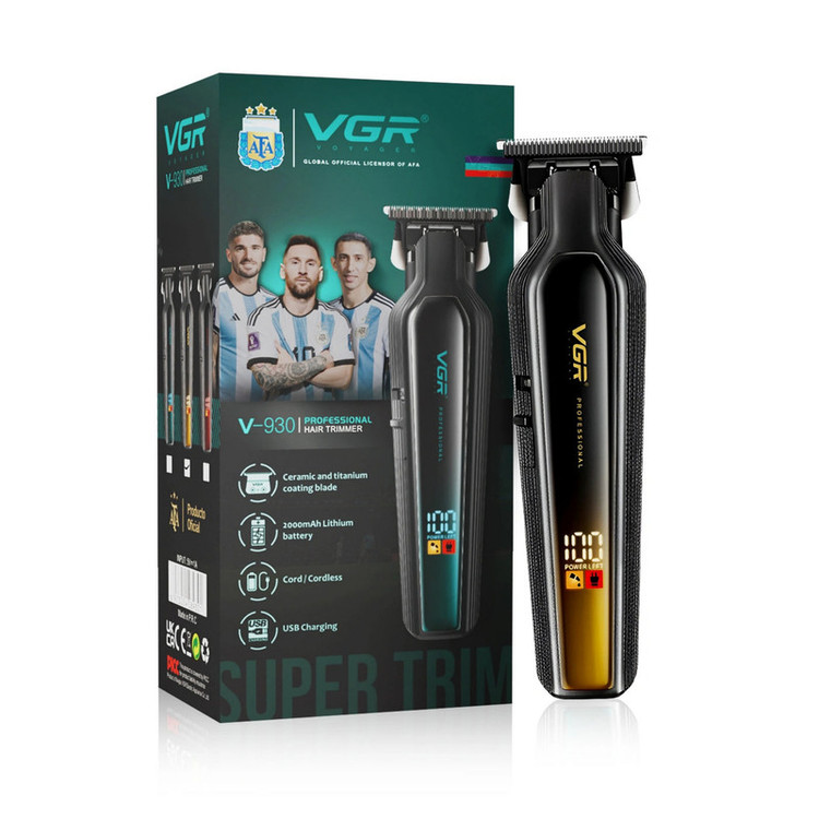 ماشین اصلاح خط زن موی سر و صورت شارژی وی جی ار (اصل) VGR مدل V-930
