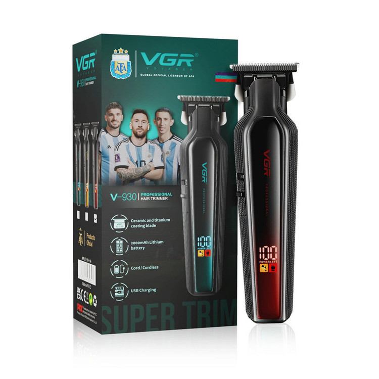 ماشین اصلاح خط زن موی سر و صورت شارژی وی جی ار (اصل) VGR مدل V-930