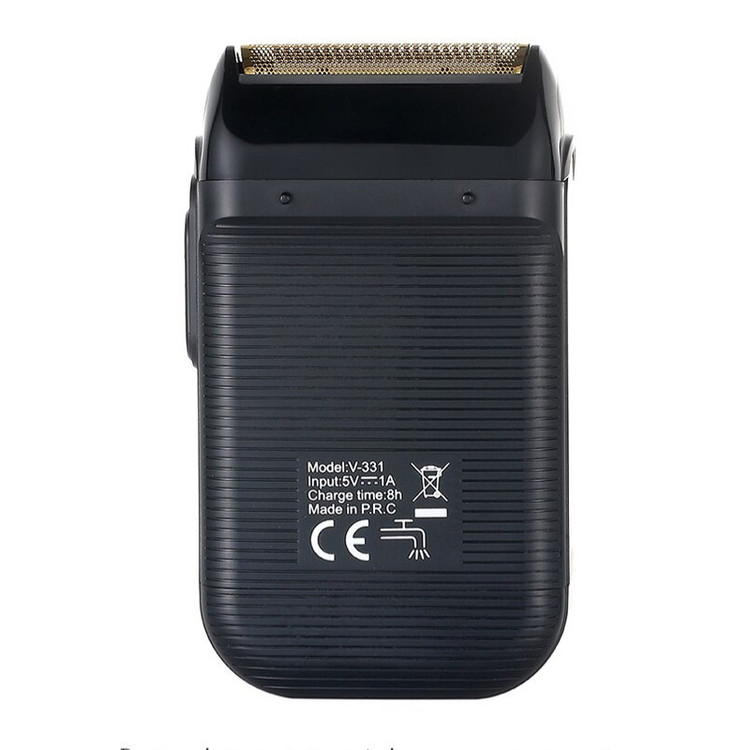 شیور صفرزن ماشین اصلاح موی صورت وی جی ار (اصل) VGR مدل 331 ضدآب با طراحی ارگونومیک، تیغه استیل پیشرفته سهتیغه، شارژ USB و قابلیت استفاده خشک و مرطوب