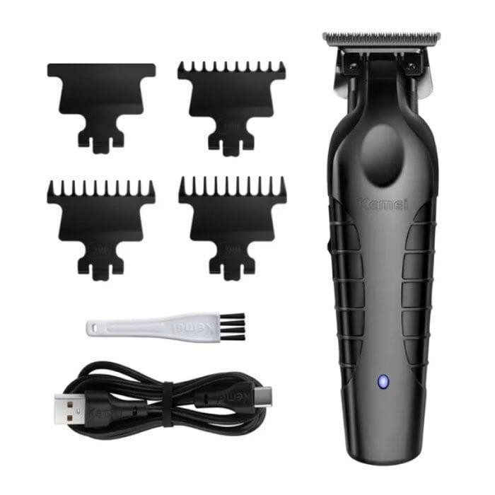 ماشین اصلاح موی صورت کیمی مدل KM-2299 با تیغه کربن استیل، باتری 1200 میلیآمپر ساعت، شارژ سریع 3 ساعته با USB Type-C، طراحی ارگونومیک و 3 شانه تنظیم طول مو