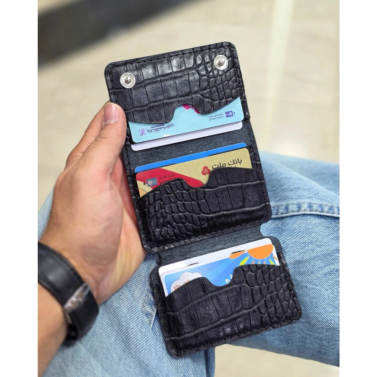 جاکارتی چرم طبیعی دکمه دار