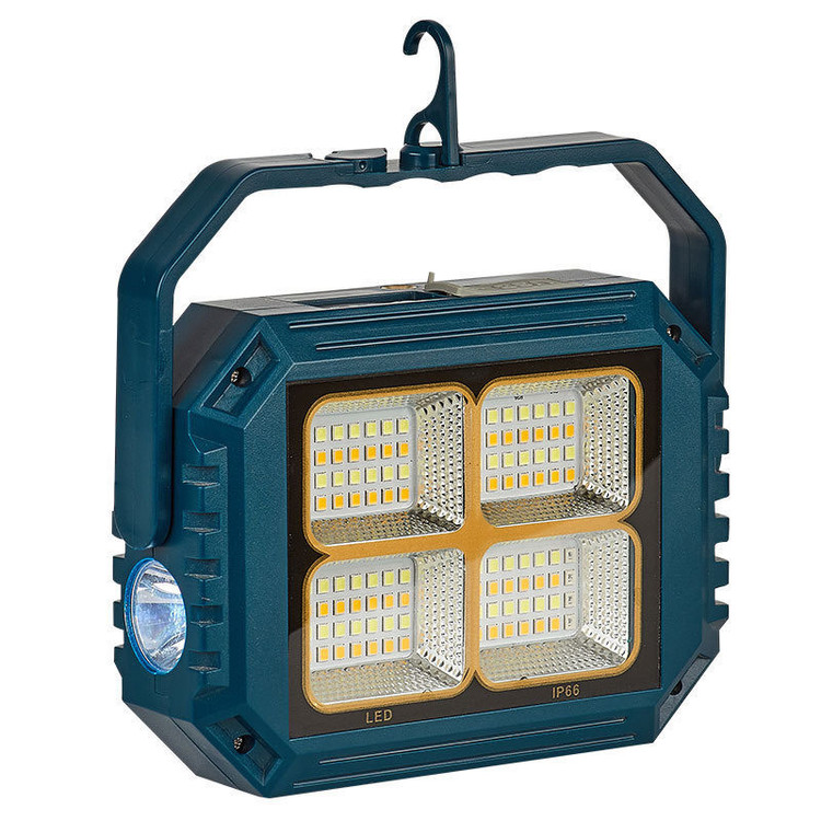 نورافکن دستی مدل شارژی و خورشیدی 112LED با نور مهتابی