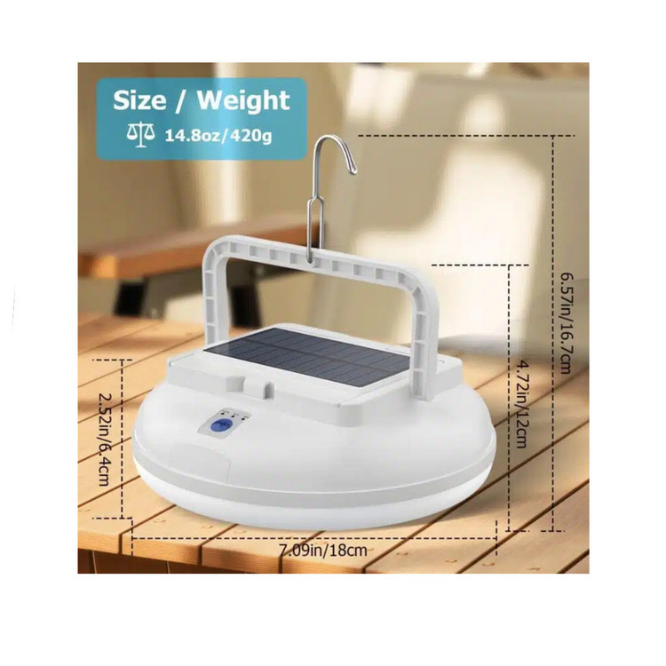 چراغ روشنایی مدل کمپینگ LED خورشیدی شارژی 50 وات UFO LHFD-185