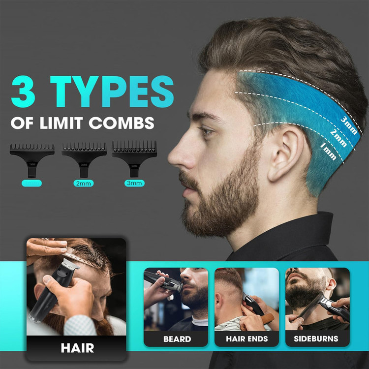 ماشین اصلاح خط زن موی سر و صورت دی اس پی مدل 90286 +A با تیغه تیتانیوم پیشرفته، قابلیت تنظیم سرعت، سه شانه 1 تا 3 میلیمتری، منبع انرژی برق و باتری، وزن 200 گرم، شارژ 180 دقیقه و استفاده 240 دقیقه