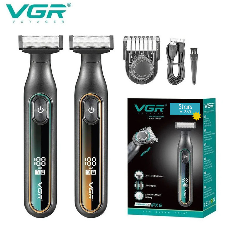 ژلت شارژی | بادی گروم ماشین اصلاح موی سر و صورت شارژی وی جی ار مدل V-360(Stars)