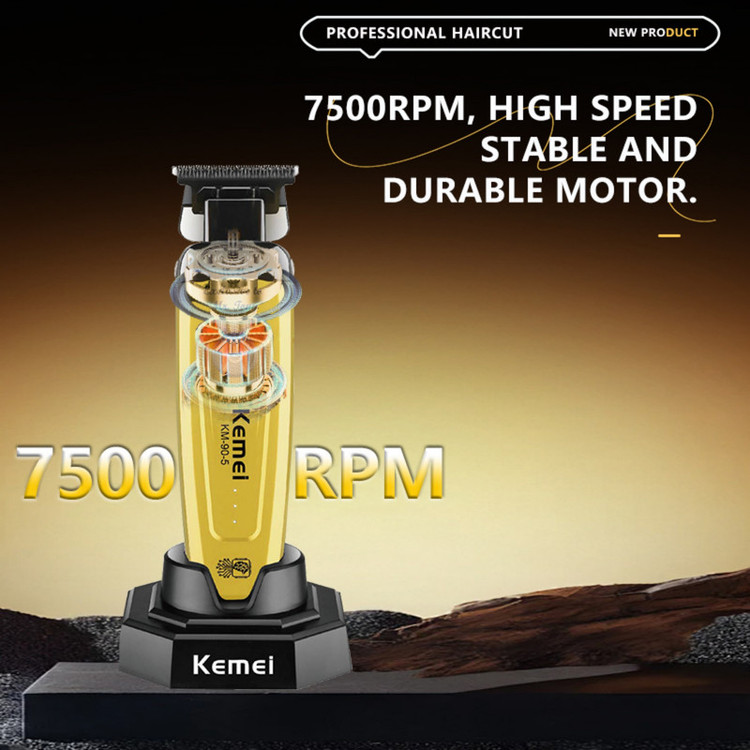 ماشین اصلاح موی سر و صورت شارژی همراه استند با پک کامل و اصلی کیمی مدل km-90-5