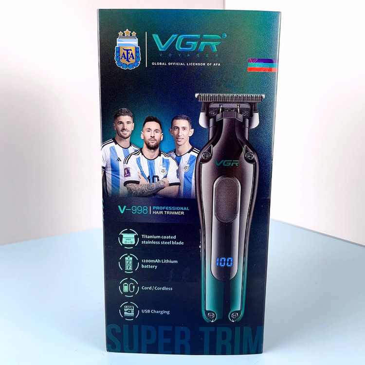 ماشین اصلاح موی سر و صورت شارژی وی جی ار پک کامل و اصلی مدل V-998
