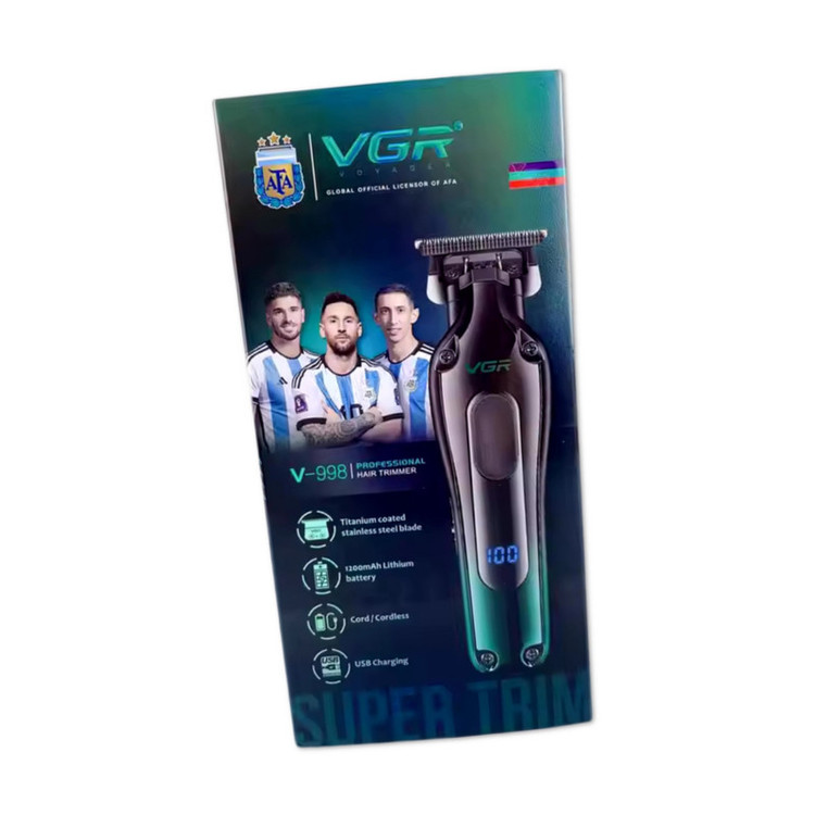 ماشین اصلاح موی سر و صورت شارژی وی جی ار پک کامل و اصلی مدل V-998