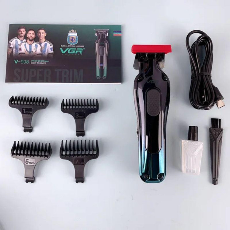 ماشین اصلاح موی سر و صورت شارژی وی جی ار پک کامل و اصلی مدل V-998