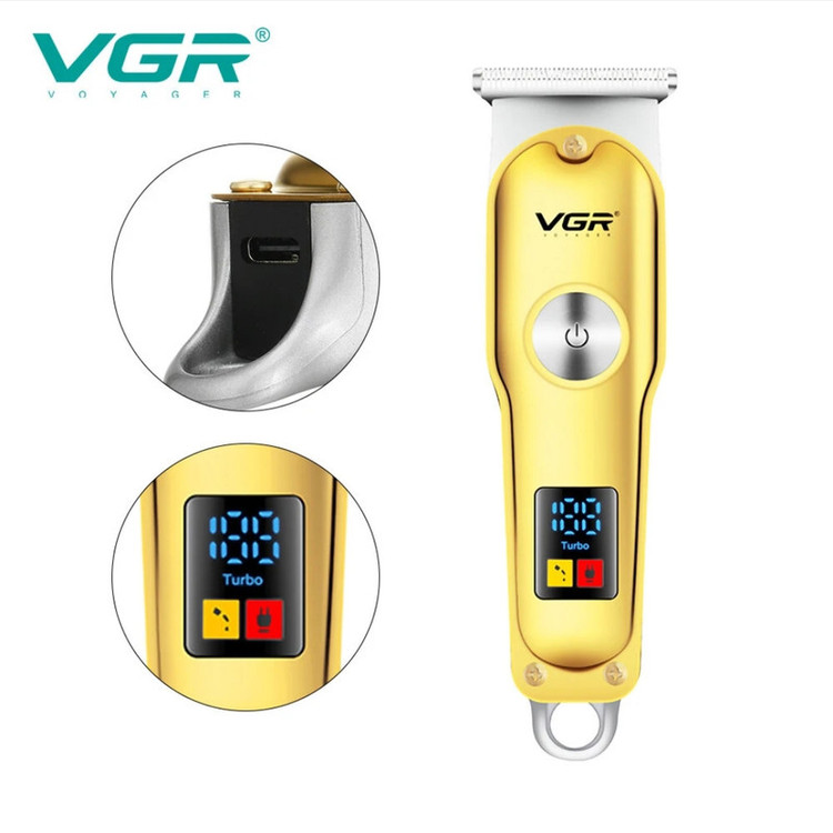 ماشین اصلاح موی سر و صورت وی جی ار پک کامل و اصلی مدل V-290 با تیغه استیل ضد زنگ، نمایشگر دیجیتال، قابلیت دو سرعته، منبع تغذیه برق و شارژ، سه شانه اصلاح 1 تا 3 میلیمتر، مدت زمان استفاده 120 دقیقه و شارژ 90 دقیقه