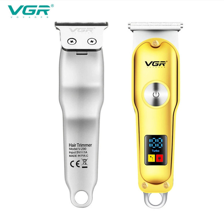 ماشین اصلاح موی سر و صورت وی جی ار پک کامل و اصلی مدل V-290 با تیغه استیل ضد زنگ، نمایشگر دیجیتال، قابلیت دو سرعته، منبع تغذیه برق و شارژ، سه شانه اصلاح 1 تا 3 میلیمتر، مدت زمان استفاده 120 دقیقه و شارژ 90 دقیقه